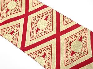 アンティーク　菱に花模様織り出し袋帯（着用可）